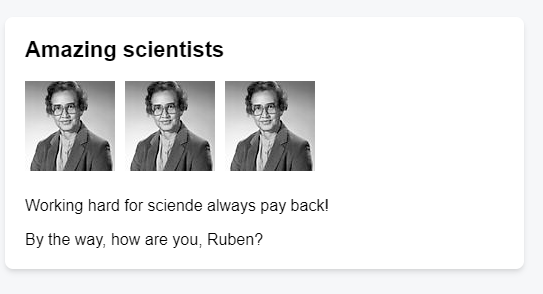 Using React component wiht markup image and some text